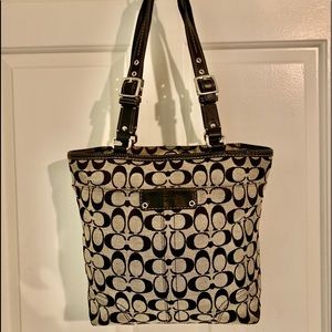 Coach C Canvas Shoulder Bag